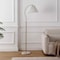 Jonathan Y Devon 60.5" Modern Glam Metal Arc LED Floor Lamp w/ Pleated Shade w/ Marble Base, Brass Gold/White JYL1148C - alternate 11