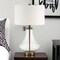 Homeroots 23" Brass Glass Table Lamp With White Drum Shade 524354 - alternate 9