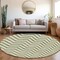 Homeroots 8' Green And Ivory Round Chevron Washable Indoor Outdoor Area Rug 595309 - alternate 8