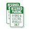Signmission For Electrical Cars Reserved Parking - Hybrid & Electri, 12'' X 18'', Heavy Gauge Aluminum, 2PK A-1218-2PACK-23947 - alternate 1