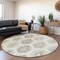 Homeroots 8' Ivory Khaki And Gray Round Southwestern Washable Indoor Outdoor Area Rug 615142 - alternate 8