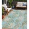 Homeroots 5' X 8' Teal Blue Olive Green And Beige Botanical Leaves Washable Indoor Outdoor Area Rug 618413 - alternate 1