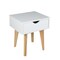 Homeroots 18" White Solid Manufactured Wood and Wood One Drawer Nightstand 489239 - alternate 5