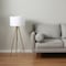 Homeroots Gold Metal Adjustable Tripod Floor Lamp With White Linen Drum Shade 569567 - alternate 8