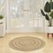Homeroots 3' Natural And Brown Round Handmade Indoor Outdoor Area Rug 552466 - alternate 9