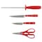 Martha Stewart 14 Piece Stainless Steel Cutlery Set in Red with Acacia Wood Storage Block 122061.14 - alternate 6