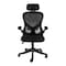 Elama High Back Adjustable Mesh and Fabric Office Chair in Black and Gray with Adjustable Head Rest ELM-F-931B - alternate 6