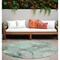 Homeroots 8' Round Green Round Abstract Washable Non Skid Indoor Outdoor Area Rug 559510 - alternate 1