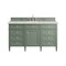 James Martin Vanities Brittany 60'' S Vanity, Smokey Celadon w/ Jasmine Pearl Top w/FreePower Wireless Charger 650-V60S-SC-FEJP - alternate 1