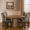 Homeroots Five Piece Brown Round Solid Wood Dining Set with Four Chairs 644509 - alternate 1