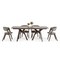 Homeroots 79" Dark Wenge Rectangular Solid Manufactured Wood And Solid Wood Dining Table 486037 - alternate 7