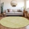 Homeroots 8' Artichoke Green And Ivory Round Damask Washable Indoor Outdoor Area Rug 603349 - alternate 8