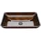 Vigo Artistic Chocolate Brown Glass 22 in. L x 15 in. W x 5 in. H Rectangular Vessel Bathroom Sink VG07047 - alternate 1