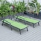 Leisuremod Marlin Patio Chaise Lounge Chair with Armrests in Black Aluminum Frame, Green, 2PK MLABL-77G2 - alternate 10