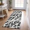 Homeroots 8' Runner Black and White Abstract Washable Non Skid Indoor Outdoor Runner Rug 559236 - alternate 8