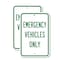 Signmission Emergency Vehicles Only, 12'' X 18'' 2 Signs, Heavy Gauge Aluminum, 2PK A-1218-2PACK-2659 - alternate 1