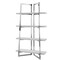 Homeroots 69" Light Gray Stainless Steel Four Tier Etagere Bookcase 544731 - alternate 10