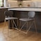 Homeroots Set of Two 26" Gray and Gold Velvet and Steel Low Back Counter Height Bar Chairs, 2PK 555741 - alternate 6