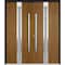 Vdomdoors Steel Double Doors Deux 1744 Natural Oak Entry Modern Painted Right Inswing Active Door 72 x 80 DEUX1744DEXD-OAK-RH-W72 x H80 - alternate 1