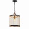 Jonathan Y Elena 10" Lantern Metal LED Pendant, Black/Brass Gold JYL9530A - alternate 10