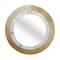 Homeroots 36" Gold and White Round Aluminum Ribbed Edge Framed Accent Mirror 485062 - alternate 1