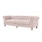 Homeroots 92" Pink Linen Chesterfield Wood Sofa 543992 - alternate 9