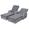 Homeroots 78" Gray Metal Outdoor Chaise Lounge with Gray Cushion 625686 - alternate 8