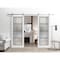 Sartodoors Sturdy Double Barn Door with Frosted Glass Planum 2132 White 36x84 Solid Core Modern Interior PLANUM2132DB-S-WS-36 x 84 - alternate 6
