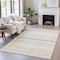 Homeroots 3' X 5' Ivory And Beige Striped Washable Indoor Outdoor Area Rug 632221 - alternate 5