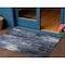 Homeroots 3' X 5' Blue And Ivory Abstract Washable Indoor Outdoor Area Rug 617650 - alternate 1