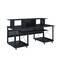 Homeroots 72" Black Wood and Metal Rolling Computer Desk 491533 - alternate 1
