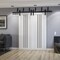 Sartodoors Sliding Closet Barn Bypass Doors 64 x 80 inches, BASIC 4906 White with Black Glass, 6.6ft Rails Ha BASIC4906BBB-WS-64 - alternate 3