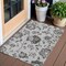 Homeroots 3' X 5' Gray Charcoal And Silver Floral Washable Indoor Outdoor Area Rug 589470 - alternate 1
