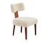 Homeroots Set of Two Ivory and Brown Faux Fur and Solid Wood Dining Side Chairs, 2PK 719667 - alternate 1