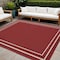Homeroots 5' Red And Ivory Square Indoor Outdoor Area Rug 545948 - alternate 9