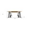 Homeroots 60" Natural and Black Solid Wood and Metal Trestle Executive Desk 608136 - alternate 16
