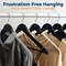 Campior Black Wooden Hangers, Heavy-Duty with 360 Deg Swivel Hook, Non-Slip, Pants Bar, 5PK CMPWH5BK - alternate 7