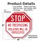 Signmission Stop No Trespassing Violators Will, 6 inch X 6 inch, Plastic Sign, 2PK OC-P-2PACK-6-224 - alternate 7