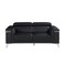 Homeroots 70in White and Silver Italian Leather Loveseat 720577 - alternate 1