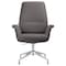 Leisuremod Summit Office Chair in Faux Leather and Aluminum Frame with Adjustable Height and Swivel, Grey SGO21GRL - alternate 1