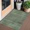 Homeroots 3' X 5' Olive Green And Gray Striped Washable Indoor Outdoor Area Rug 588106 - alternate 1