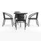 Flash Furniture Round Glass Table w/4 Blk Rattan Chrs, Rnd, 28", Aluminum, Glass, Metal, Plastic, Rattan, Clear TLH-087RD-037BK4-GG - alternate 17