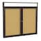 Ghent 2 Door Enclosed Natural Cork Bulletin Board, Headliner Frame, Bronze Aluminum, 3'H x 5'W PBK6 - alternate 1