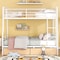 Homeroots White Full Over Queen Contemporary Metal Bunk Bed With Drawers 590300 - alternate 9