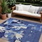 Homeroots 9' X 12' Navy Blue Ivory And Gray Abstract Washable Indoor Outdoor Area Rug 599590 - alternate 1