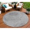 Homeroots 8' Gray Silver And Charcoal Round Abstract Washable Indoor Outdoor Area Rug 582796 - alternate 1
