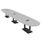 Skutchi Designs Boval Conference Table With Power, 48 in W, 216 in L, Grey HAR-BOVL-48X216-DOU.BK-U779-EBLK - alternate 1