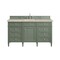James Martin Vanities Brittany 60" Single Vanity, Smokey Celadon, w/ 3 CM Tajnar Eclos Top 650-V60S-SC-3TJR - alternate 1