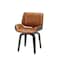 Homeroots Brown and Black Upholstered Faux Leather Curved Back Dining Side Chair 526378 - alternate 9