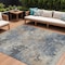 Homeroots 8' X 10' Denim Blue Beige And Charcoal Abstract Washable Indoor Outdoor Area Rug 630876 - alternate 1